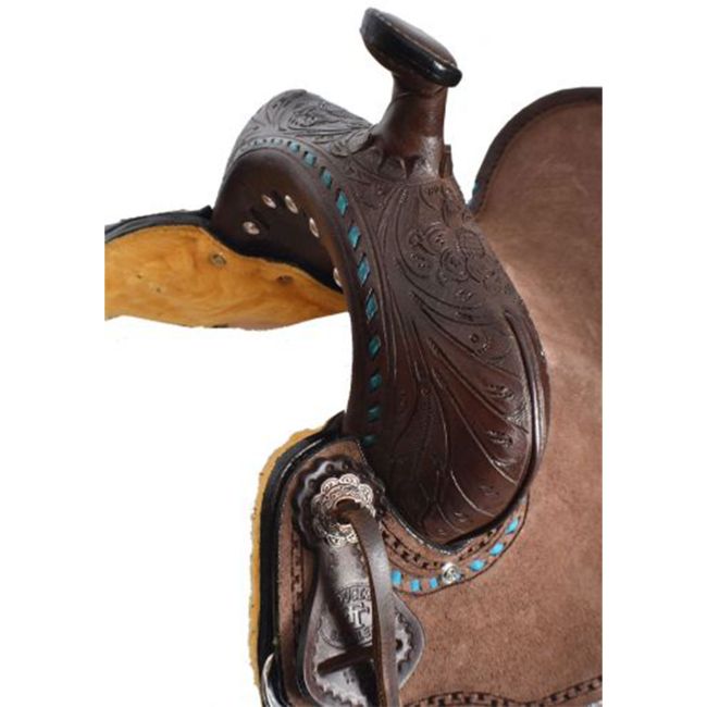 Youth's Double T Turquoise Trail Roping Style Saddle - 12 inch