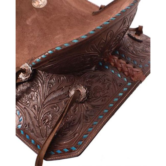 Youth's Double T Turquoise Trail Roping Style Saddle - 10 inch