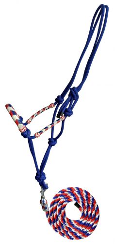 Showman Patriotic Rawhide Cowboy Knot Halter w/ Matching Removable Lead