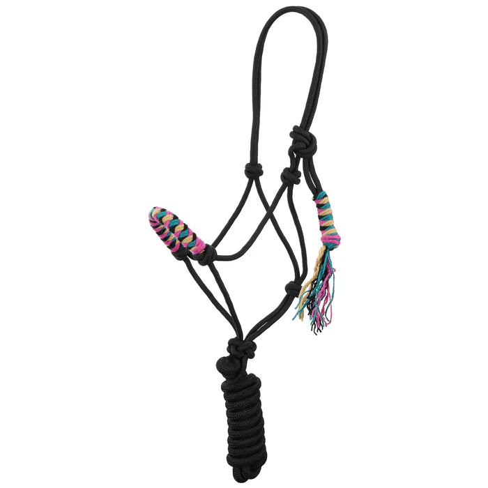 Painted Sky Mohair Wool Nose Cowboy Knot Halter w/ Lead