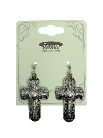 Turquoise Cross Earrings & Necklace Set