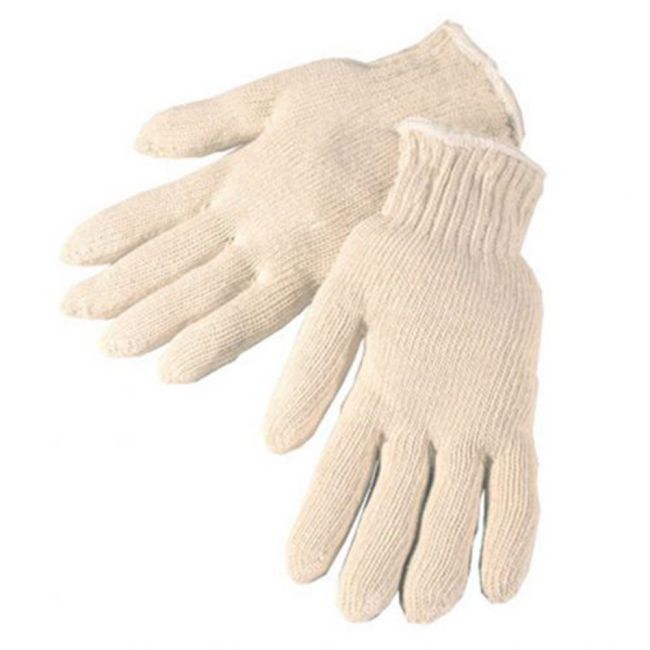 1st Quality Knit White Roping Gloves - 12 pairs