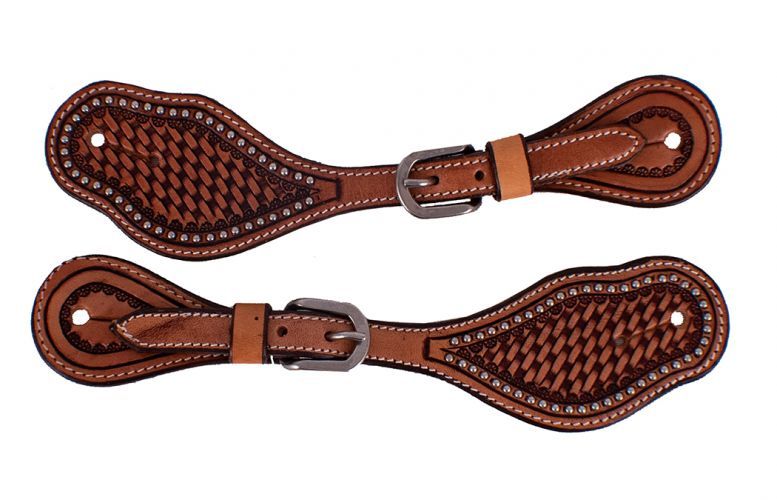 Men's Showman Argentina Cow Leather Spur Straps