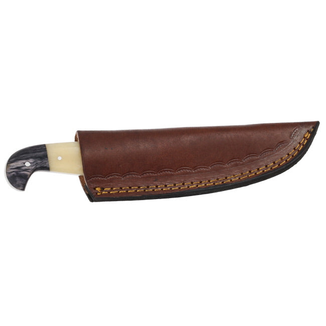 Lariat Range Point Skinning Knife w/ Camel Bone & Wood Handle