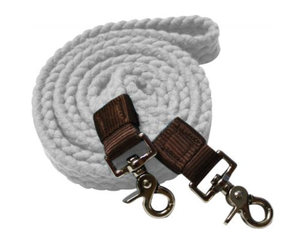 Showman 7.5' Cotton Roping Reins with Scissor Snap Ends