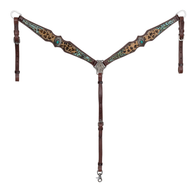 Showman Leopard Luxe One Ear Headstall and Breastcollar Set