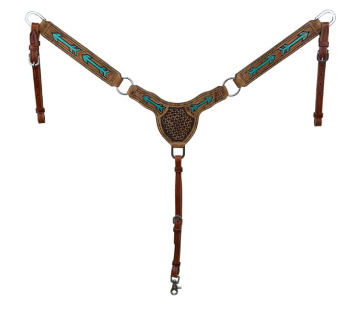 Showman Teal Arrows Browband Headstall and Breastcollar Set