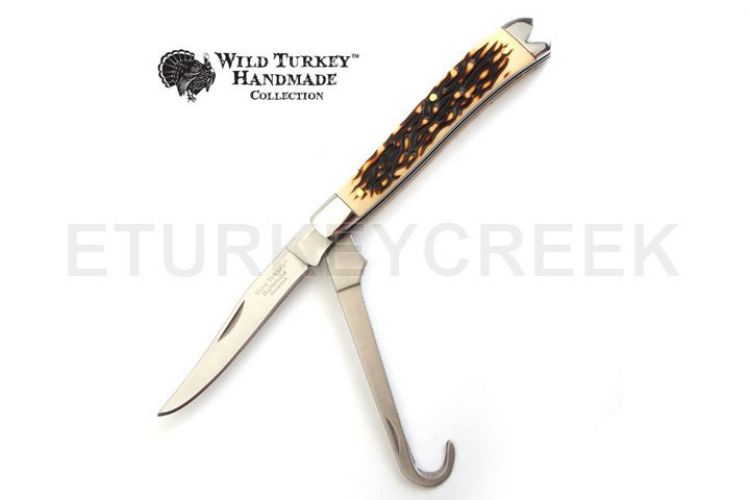Stainless Steel Bone Handle Pocket Knife w/ Hoof Pick Tool