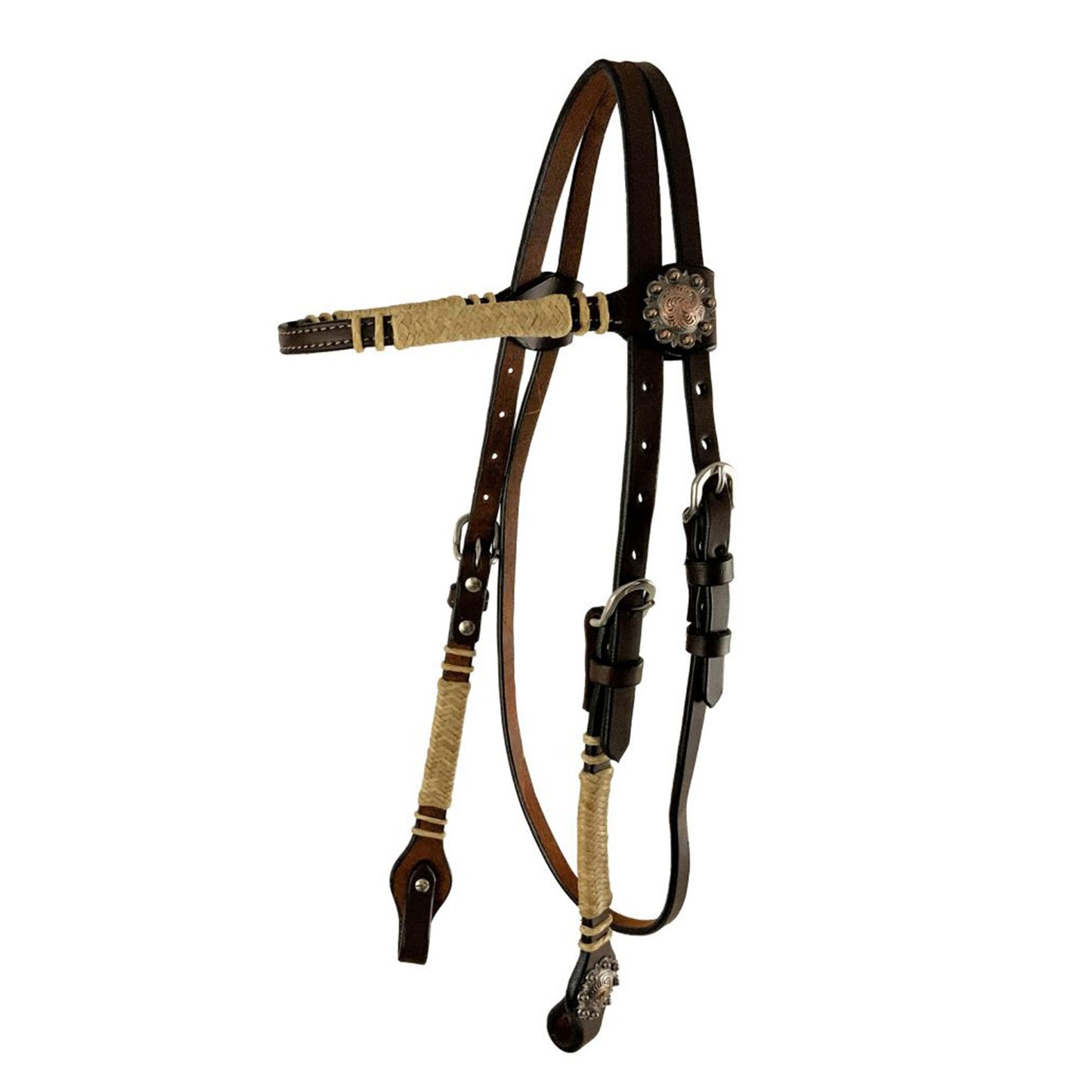 Showman Country Weave Argentina Cow Leather Browband Headstall