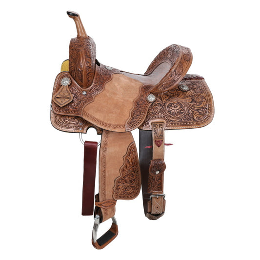 Double T Exotic Golden Gator Barrel Saddle - 15 inch
