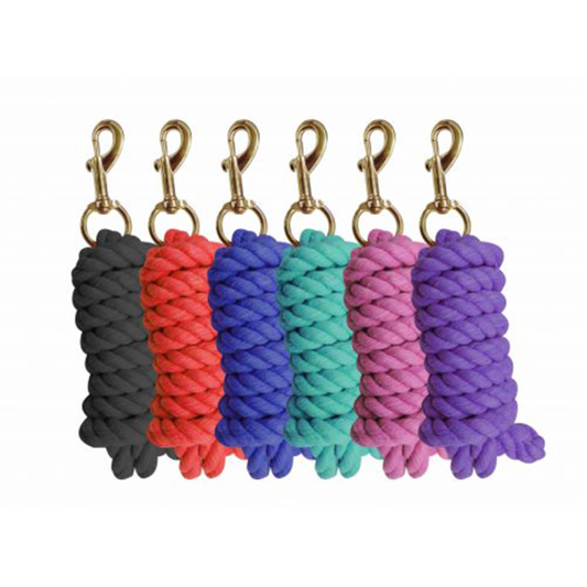 9 ft Cotton Lead Rope w/ Brass Plated Snap