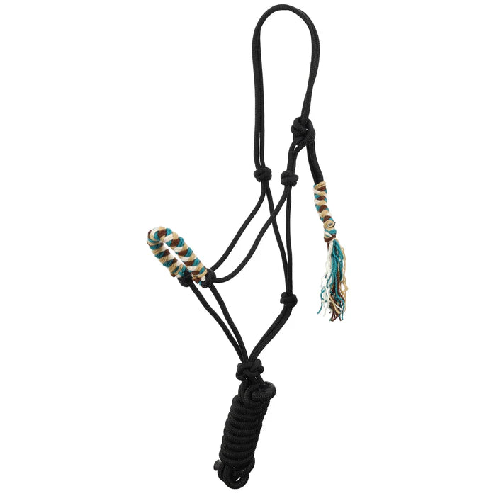 Sunwashed Mohair Wool Nose Cowboy Knot Halter w/ Lead