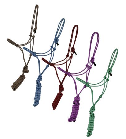 Showman Adjustable Cowboy Knot Halter w/ Removable Lead - Medium/Large Pony Size