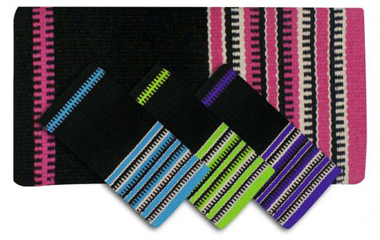 Wool Saddle Blanket w/ Colored Zipper Design
