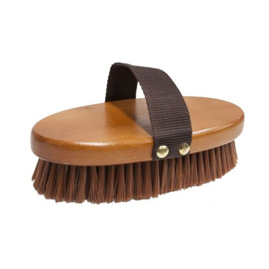 Medium Bristle Brush w/ Smooth Wooden Oval Base