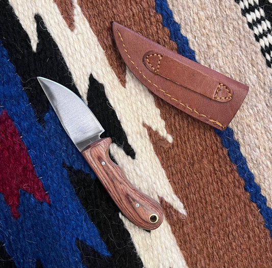 Polished Steel Blade w/ Wood Handle Fixed Blade Knife