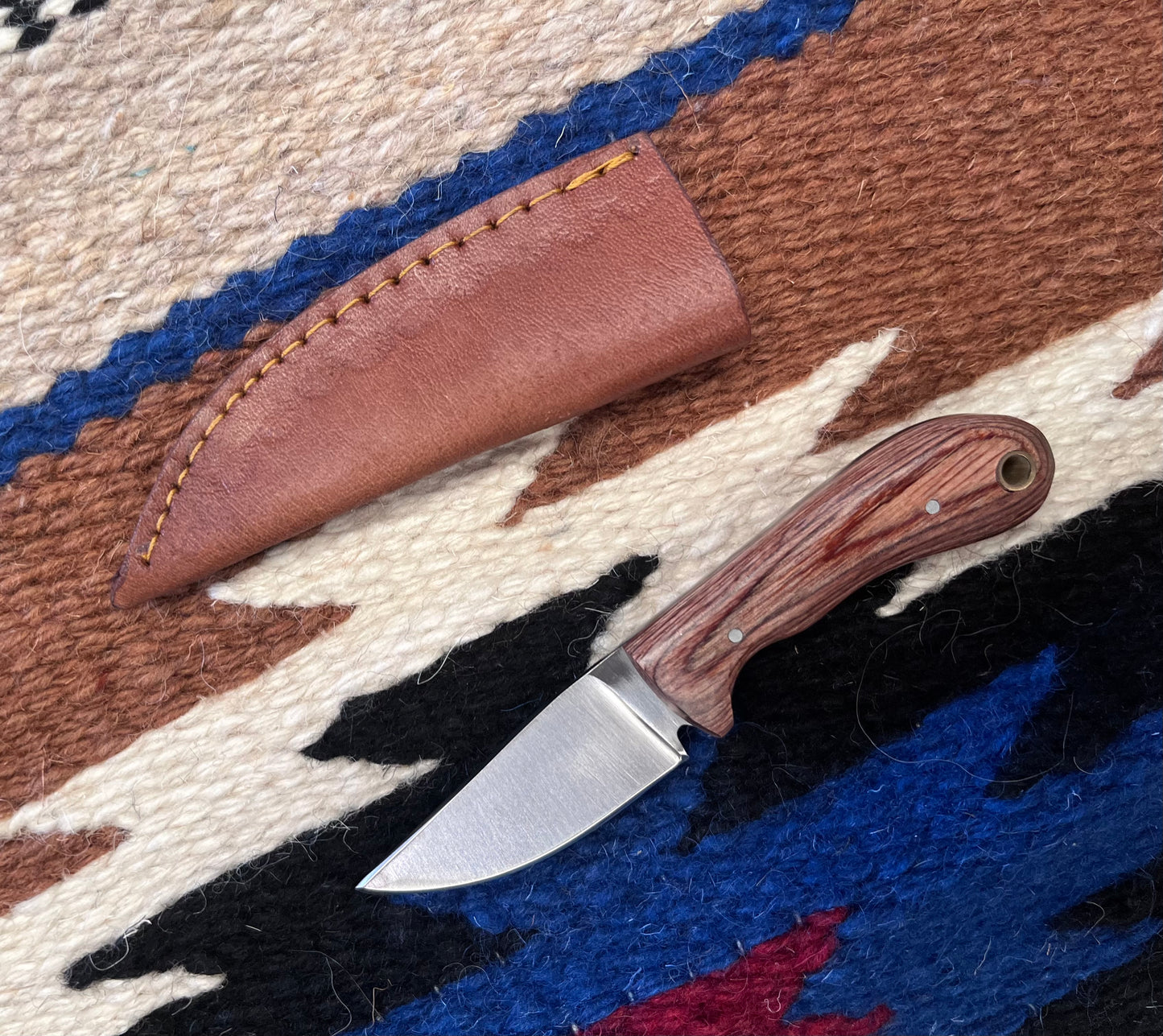 Polished Steel Blade w/ Wood Handle Fixed Blade Knife