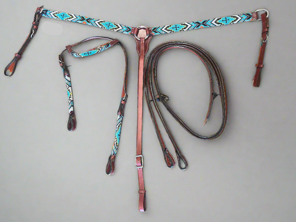 Beaded Western Headstall & Breast Collar Set