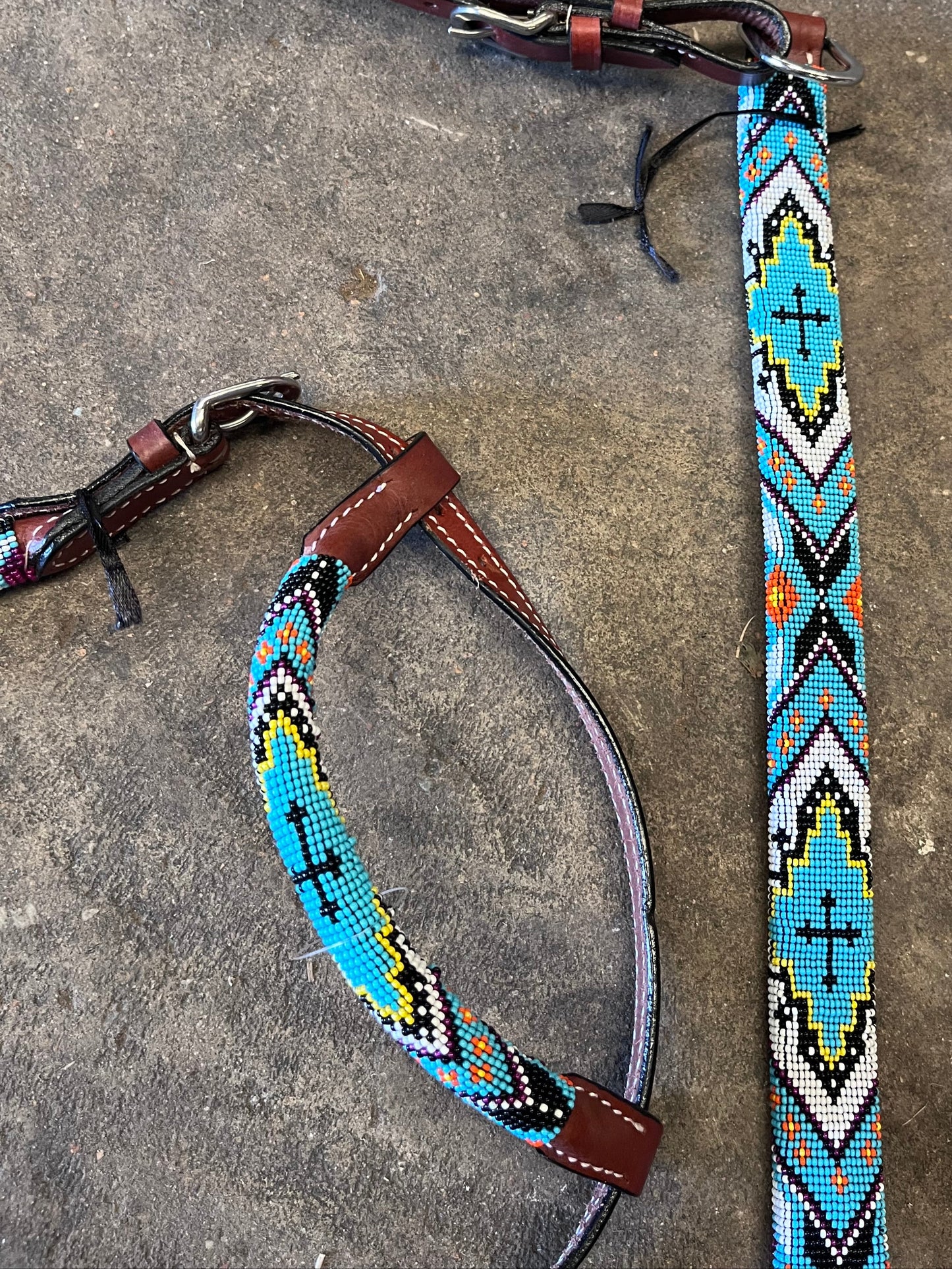 Beaded Western Headstall & Breast Collar Set