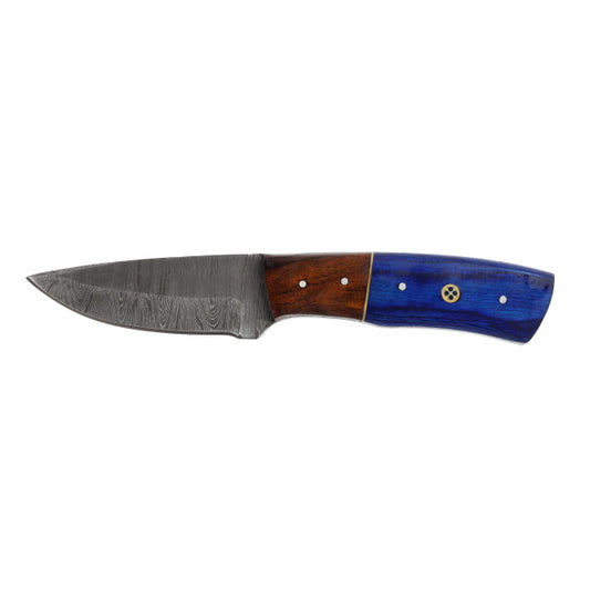 Lariat Timberline Skinning Knife w/ Blue & Brown Wood Handle