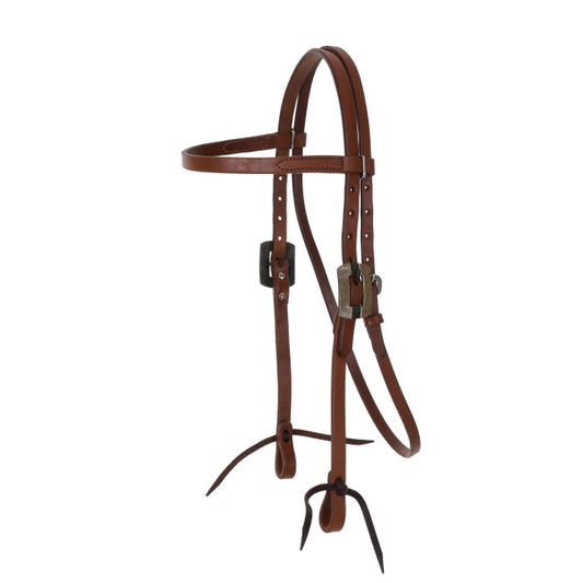 Showman Oiled Harness Leather Browband Headstall w/ Engraved Buckles