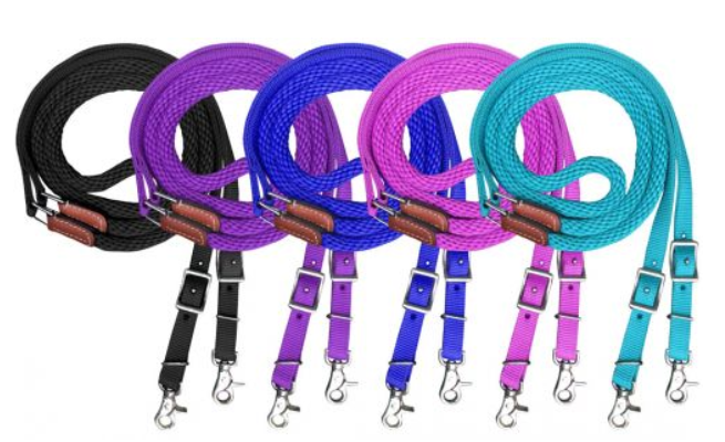 Showman Premium 8' braided nylon contest reins