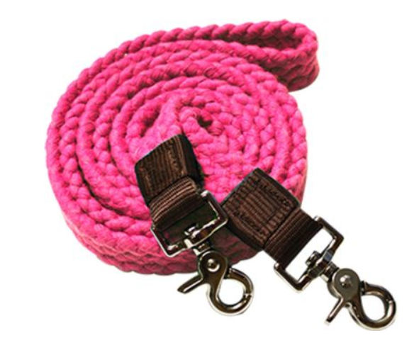 Showman 7.5' Cotton Roping Reins with Scissor Snap Ends