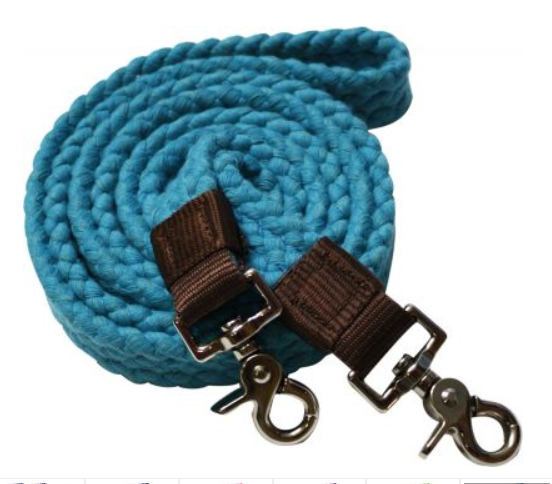 Showman 7.5' Cotton Roping Reins with Scissor Snap Ends