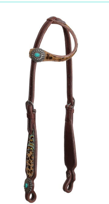 Showman Leopard Luxe One Ear Headstall and Breastcollar Set
