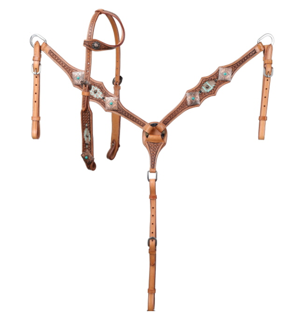 Showman Outlaw Oasis One Ear Headstall and Breastcollar Set