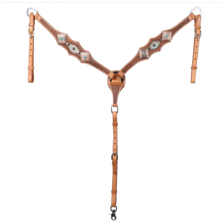 Showman Outlaw Oasis One Ear Headstall and Breastcollar Set