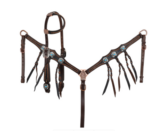 Showman Blackwater Gator One Ear Headstall and Breastcollar Set