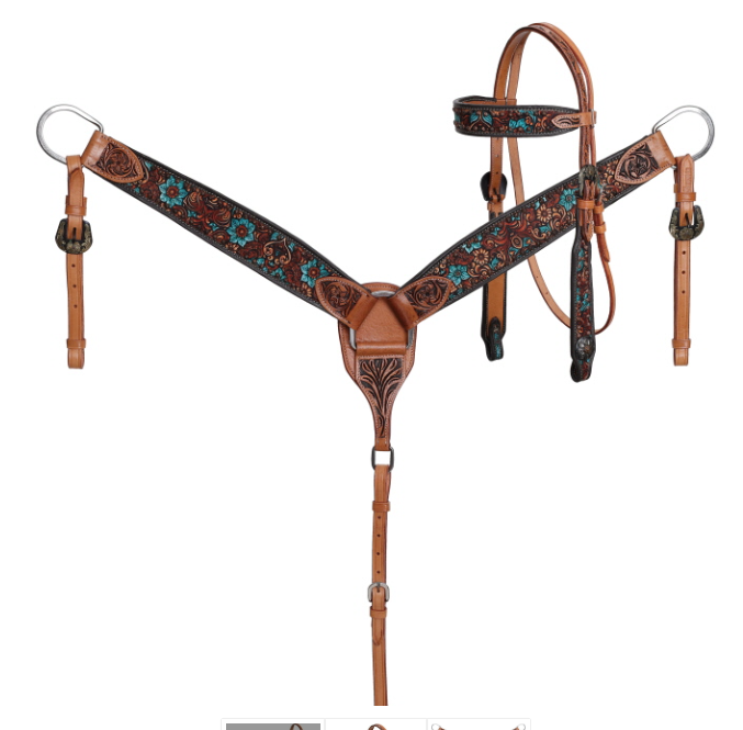 Showman Laurel Browband Headstall and Breastcollar Set
