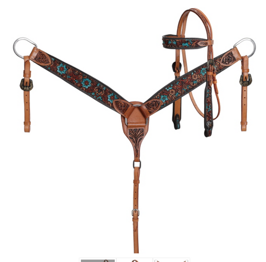 Showman Laurel Browband Headstall and Breastcollar Set