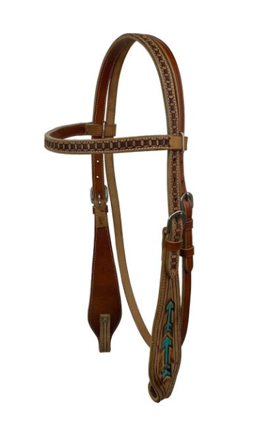 Showman Teal Arrows Browband Headstall and Breastcollar Set