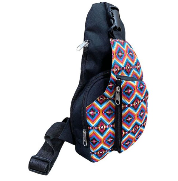Showman Bright Pink Aztec Sling Crossbody Backpack