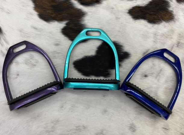 Showman 4-1/2" stainless steel glitter coated English irons