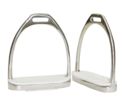 Showman 4" Stainless Steel English Irons with White Rubber Tread
