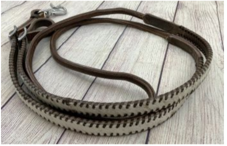 Showman Cowhide Whip Stitch Roping Reins