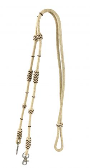 Showman Braided Natural Rawhide Contest Reins
