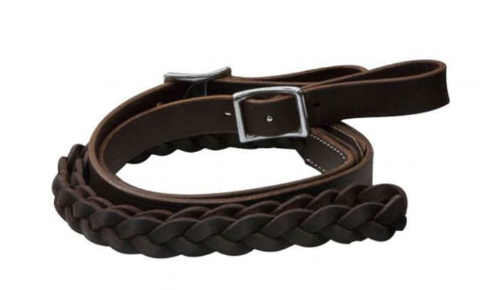 Showman 7 Ft Argentina Cow Leather Contest Reins