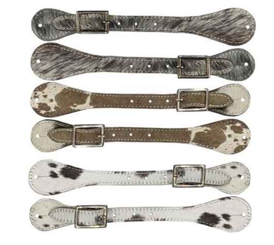 Showman Leather Hair on Cowhide Men's Spur Straps