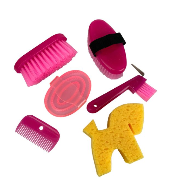 Showman Kid's Size Pink Glitter Grooming Kit