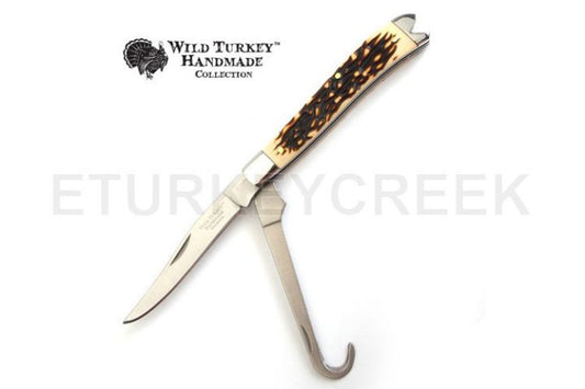 Stainless Steel Bone Handle Pocket Knife w/ Hoof Pick Tool