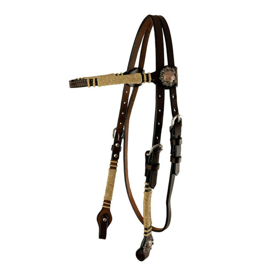 Showman Country Weave Argentina Cow Leather Browband Headstall