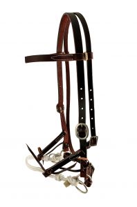 Showman Argentina Cow Leather Side Pull w/ Rope Nose