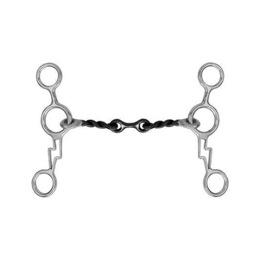 Thunderbolt Stainless Steel JR Cowhorse Twisted Dogbone Snaffle Bit